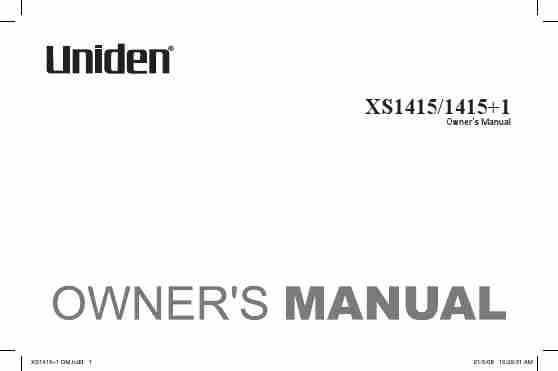Uniden Cordless Telephone XS14151415+1-page_pdf